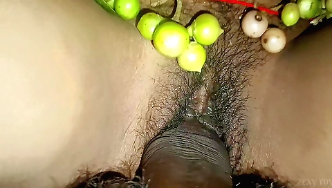 Indian woman with hairy pussy is riding her husband