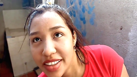 Hot brunette with shaved pussy and natural tits 1999