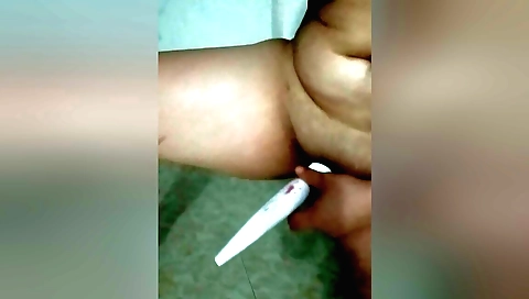 Fat steps mom has fun with her stepson in a solo film