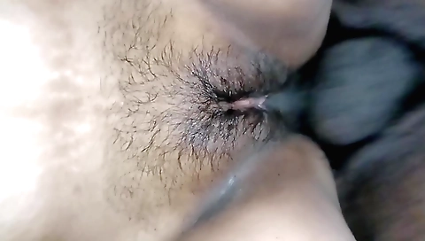 Hairy indian teen stepsister-in-law in red dress and long hair