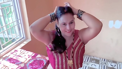 Indian brunette fucks her husband at home in a hot way