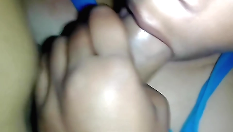 Brunette amateur sucking cock in a homemade video clip