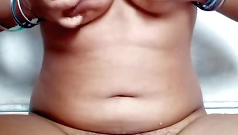 Savita wears panty and finger her hairy snatch to show