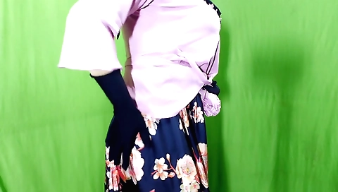 Indian girl wearing a sexy dress and bra on solo video