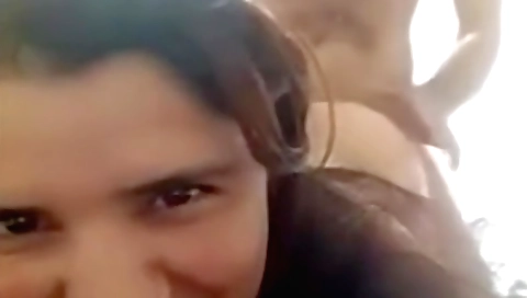 Amateur brunette porn video with a skinny pornstar