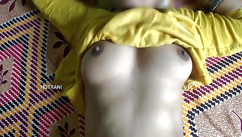 Indian hussy with big hairy pussy is having a deepthroating