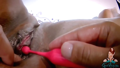 Busty slut with hairy ass gets a massage on webcam