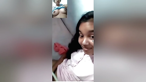 Amateur brunette shows her big tits and pussy on webcam