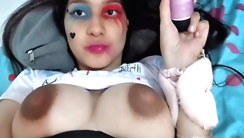 Indian solo female gets her pussy and tits pounded
