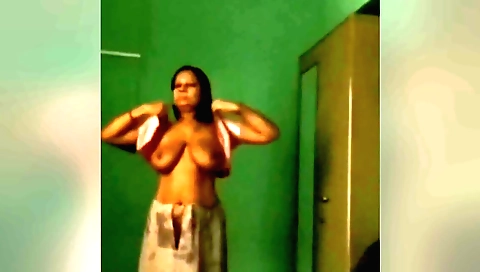 Busty brunette 18+ webcam solo with her sexy outfit