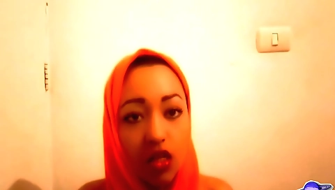 Sexy Muslim girl stripping and showing off her body