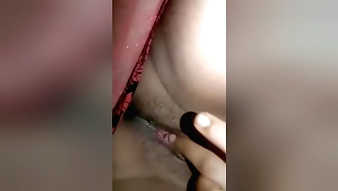 Indian solo porn video showing a small boobed lady