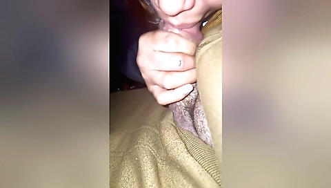 Amateur brunette sucking my dick during the driving