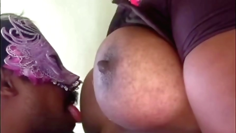 Amateur wife with big titties is playing with a big cock