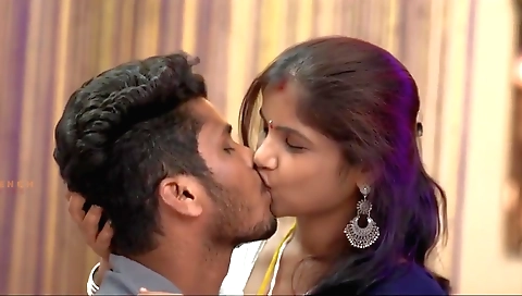 Busty indian girl in a sexy satin bikini shows off her ass