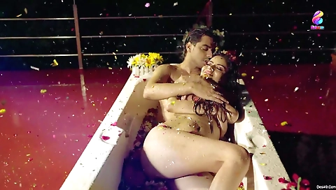 Sexy brunette with big boobs comes back from work to show