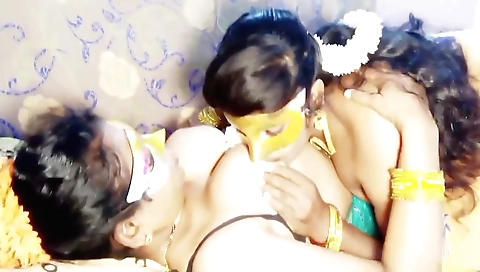 Lesbian teen with big tits and a sexy ass enjoys hot lesbian action