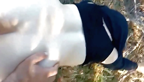 Public sex video with my stepsister and me in the public