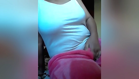 Indian slut with small tits moans while masturbating