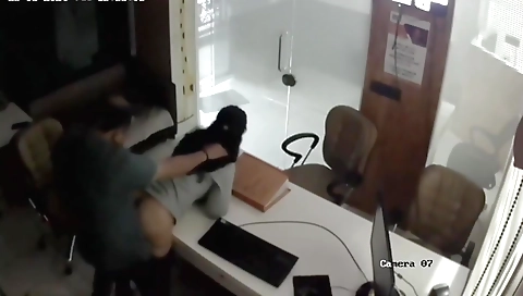 Indian brunette gets fucked in the bank by her manager