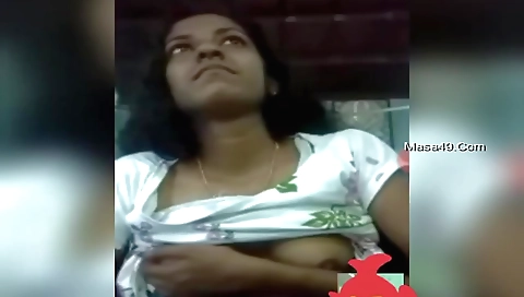 Hot amateur brunette naked video with her nice boobs