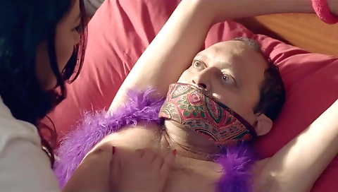 Hot milf doctor is fucking on the bed and she is showing off