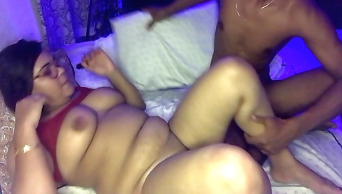 Indian hottie in big breasts and huge booty fucks hard