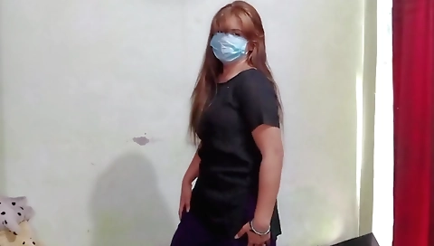 Solo video of a hot brunette 18+ amateur with a very good body