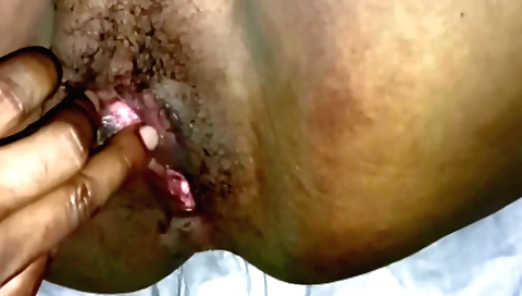 Bridesmaid on the bed with a hairy pussy to the desk