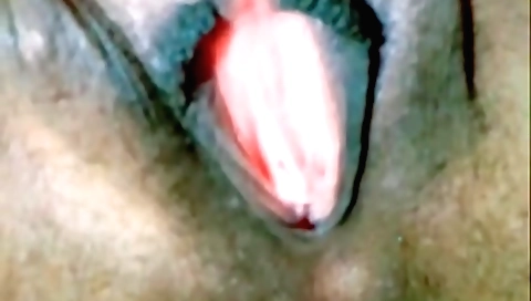 Hot amateur solo video showing a sweaty hairy pussy