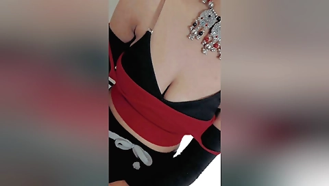 Ebony girl fucks her hairy pussy with a huge dildo