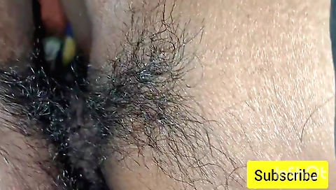 Indian chick with a hairy body shows her body to a stranger