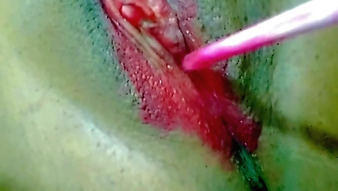 Indian solo girl with a big pink toy is fucking her