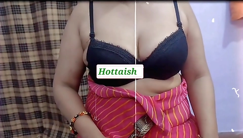 Indian woman with huge boobs did a dirty handjob in Bengali