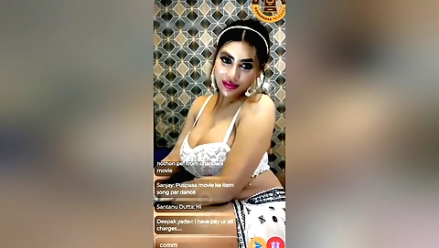 Rivka mani is a hot brunette with big boobs in webcam clip