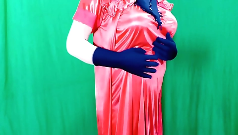 Indian girl with night dress enjoys solo with lover