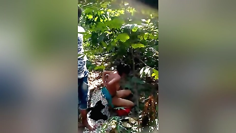 Amateur indian teen 18+ fucks with a friend outdoors