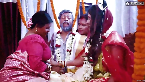 Big ass brunette milf fucked by her lover in a hot group sex scene