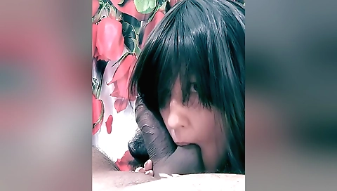 Indian girlfriend making a porn video with a dildo