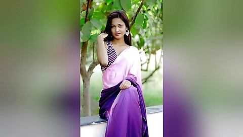 Indian stepsister in a loose top and skirt filled with a cock