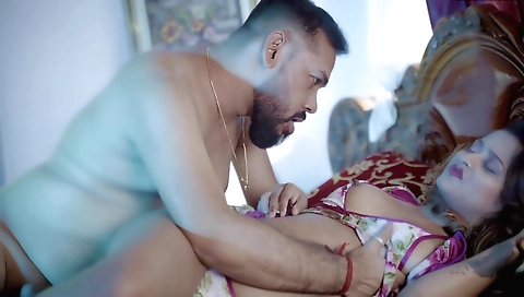 Indian stepson fucks his girlfriend after she does porn