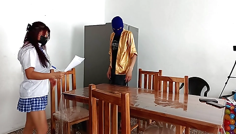 Indian brunette with big tits shows off at a mirror